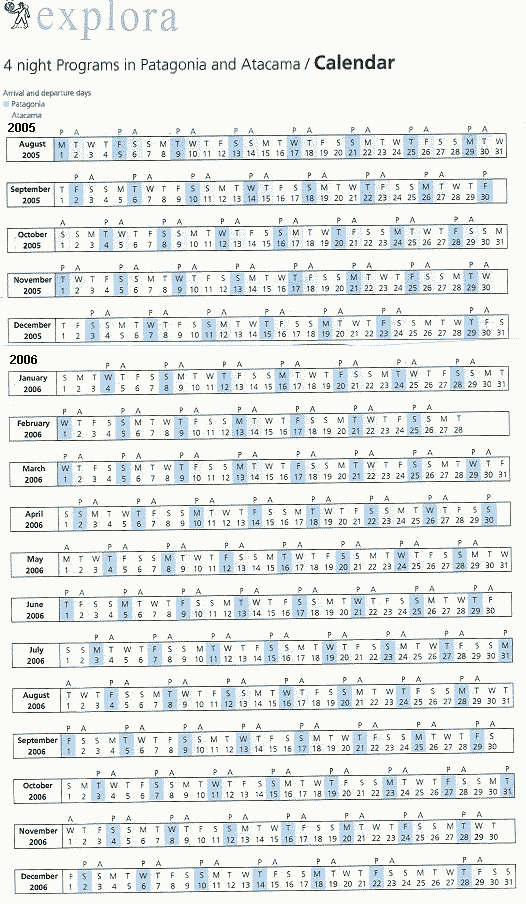 Explora Calendar